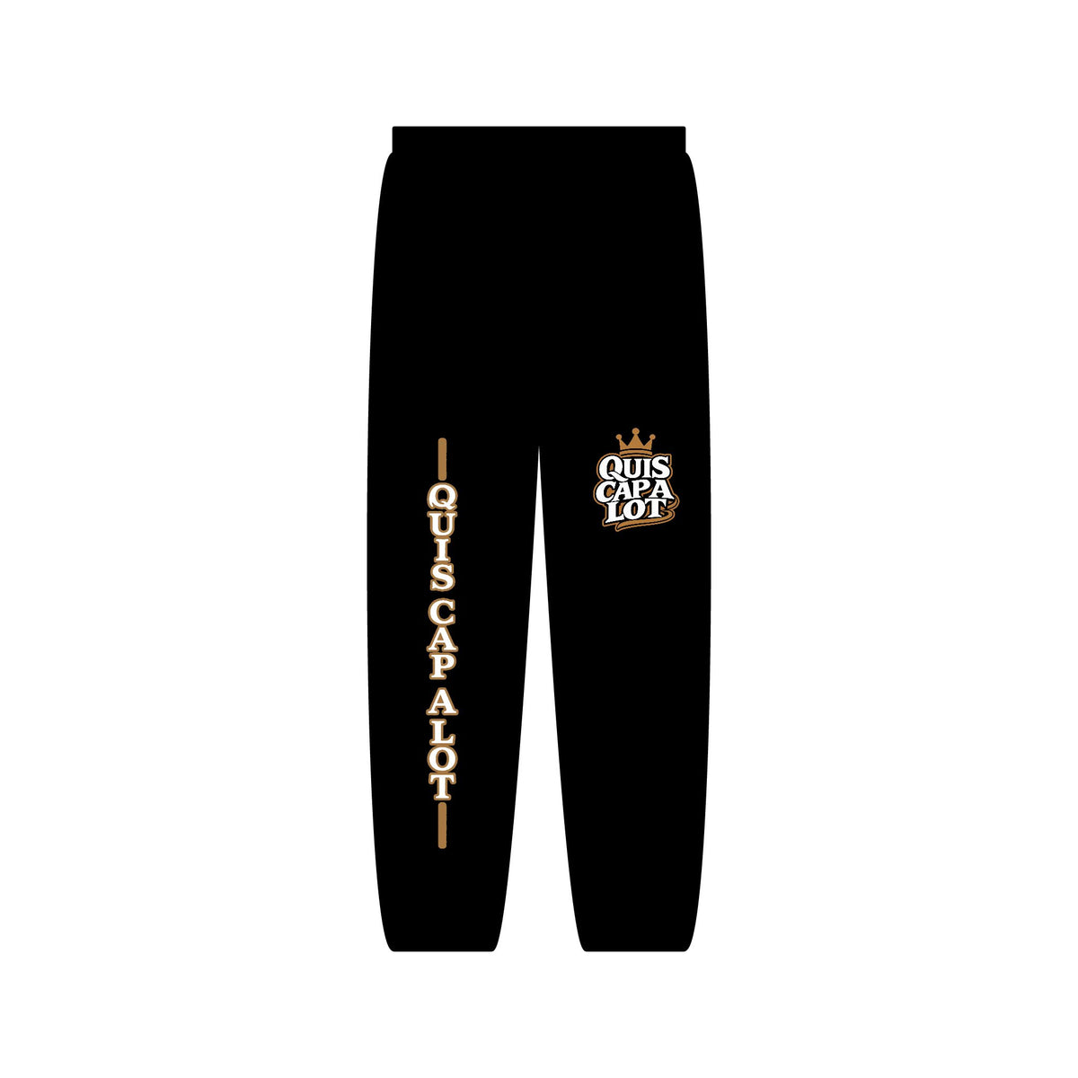QCA Crown Sweatpants — 'Quis Cap Alot' Vertical Text Joggers