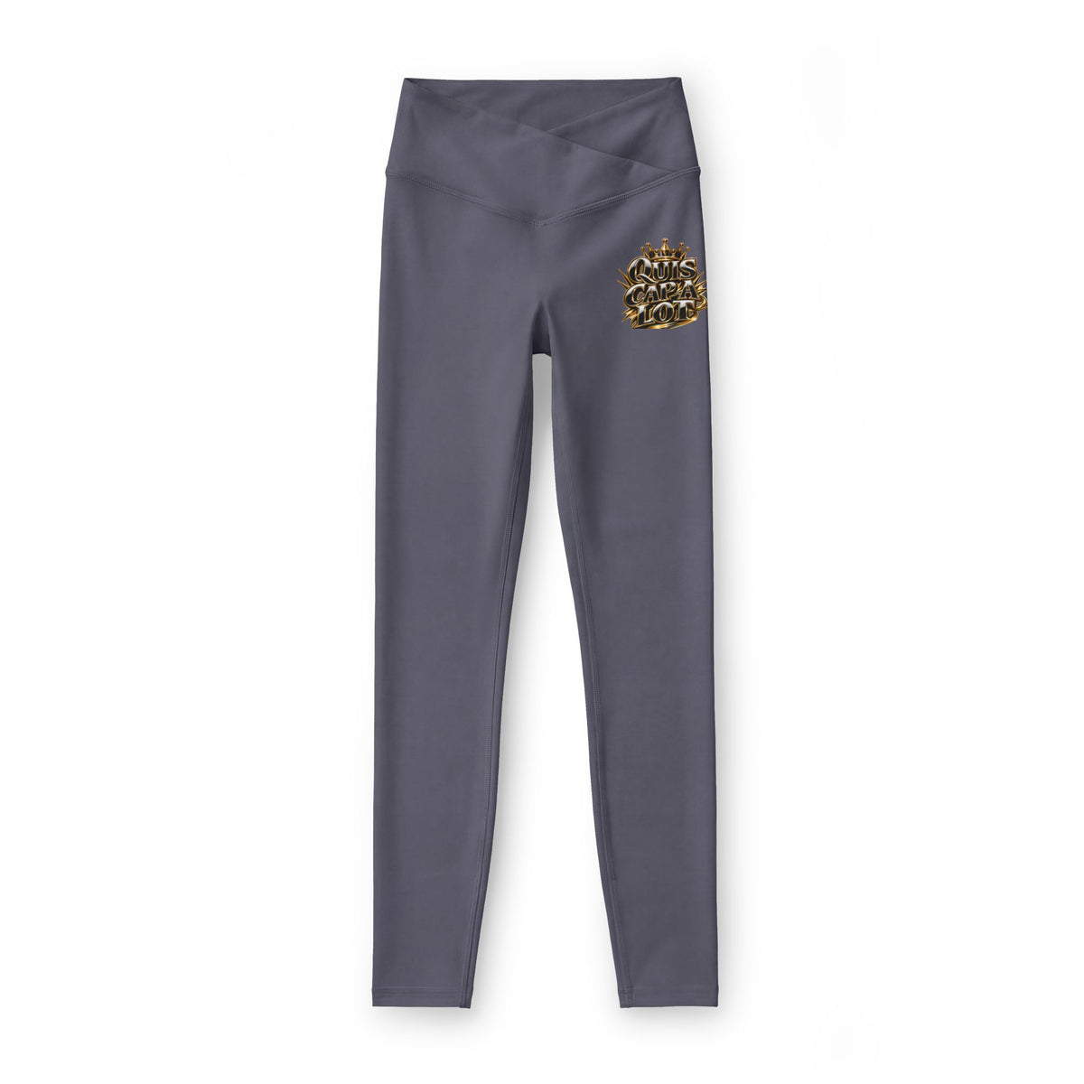 Gold Floral Crest Leggings — Women's Luxe High-Waist Yoga & Fashion Leggings
