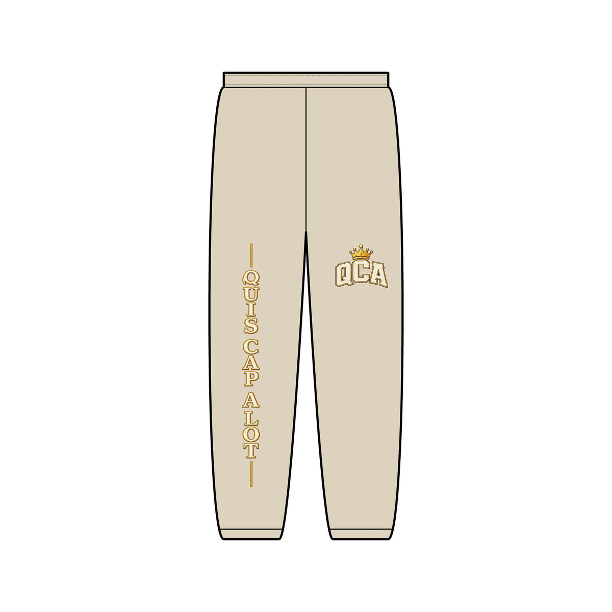 QCA Golden Crest Sweatpants — Quiscapalot Vertical Logo Joggers