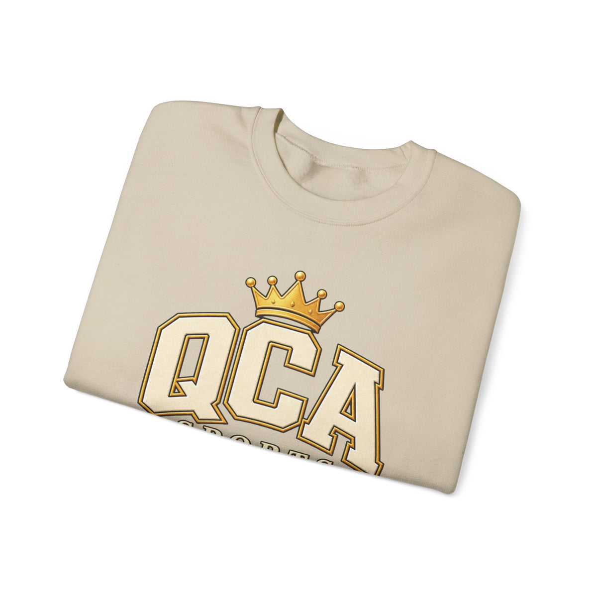 QCA Sports Crewneck Sweatshirt — 'Ques Cap A Lot' Gold Basketball Logo