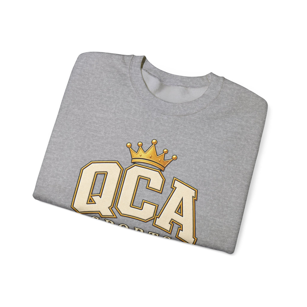 QCA Sports Crewneck Sweatshirt — 'Ques Cap A Lot' Gold Basketball Logo