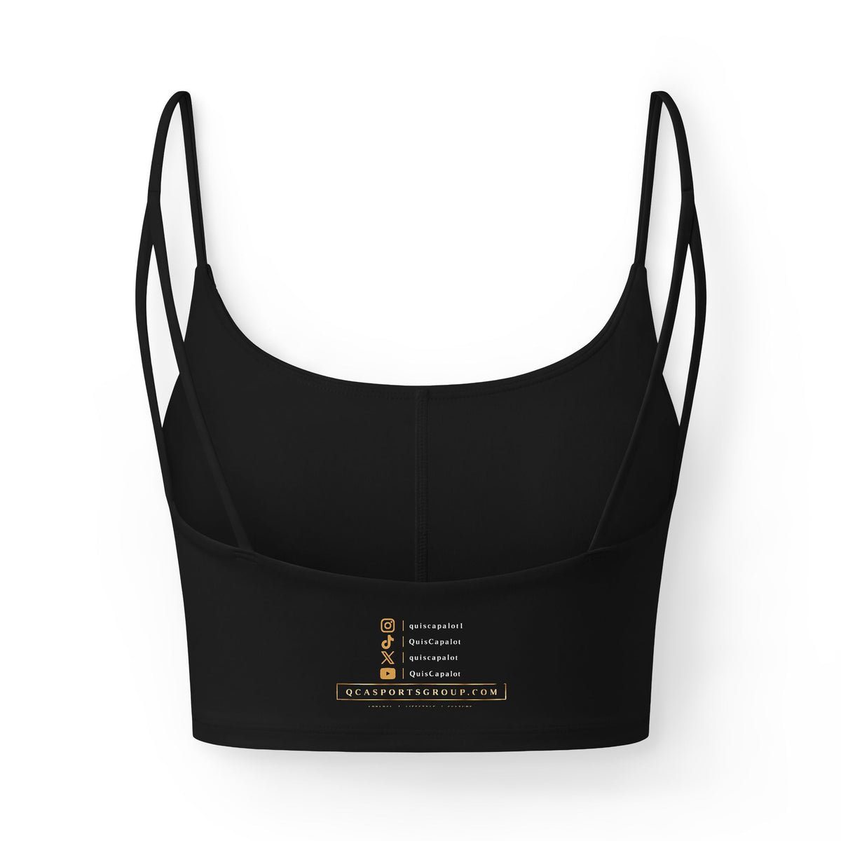 Women's Luxe Bra — 'Ruler's Capital' Gold Logo Crop Top
