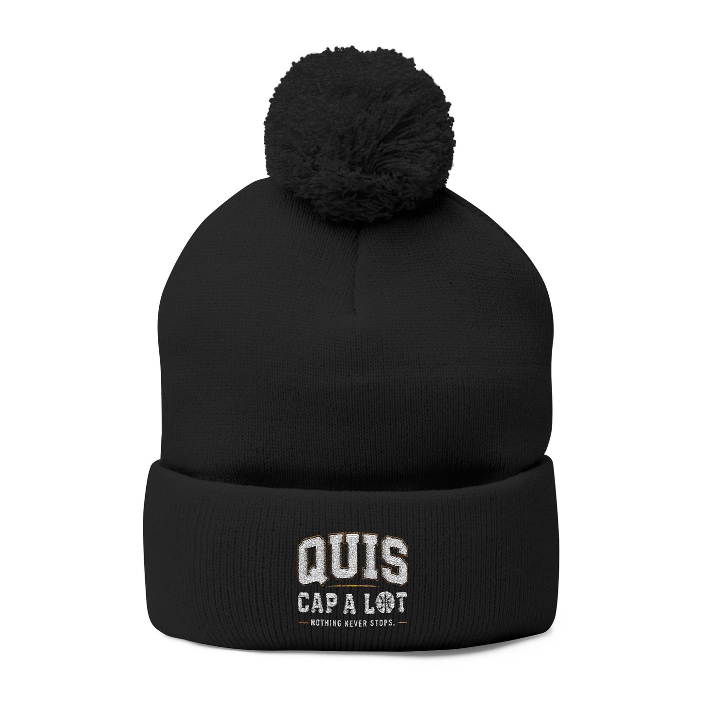 Pom-Pom Knit Cap (Embroidery)