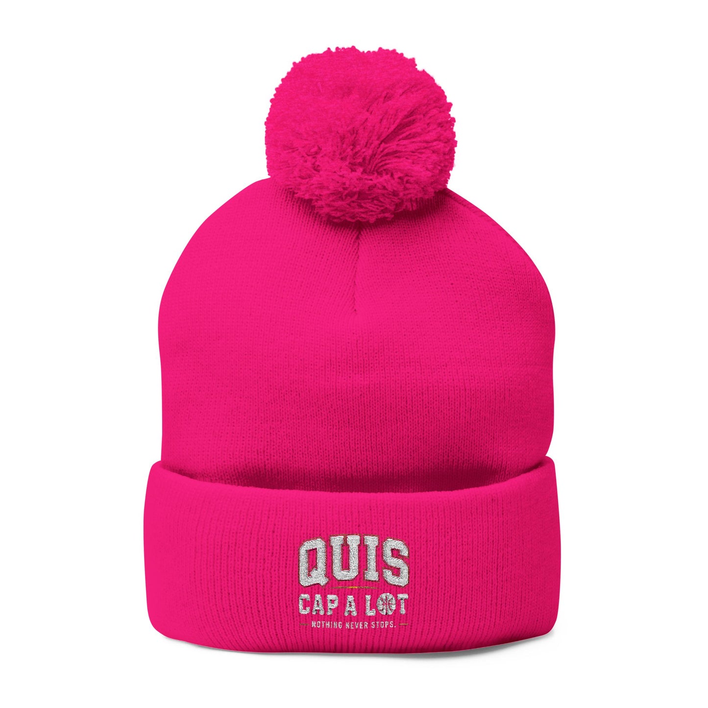 Pom-Pom Knit Cap (Embroidery)