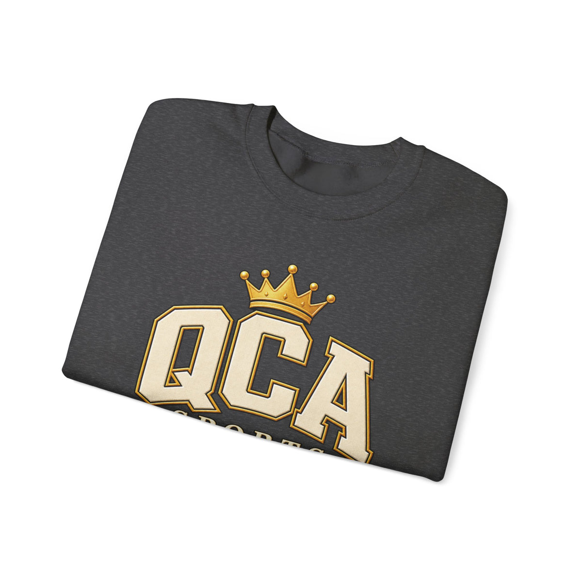 QCA Sports Crewneck Sweatshirt — 'Ques Cap A Lot' Gold Basketball Logo