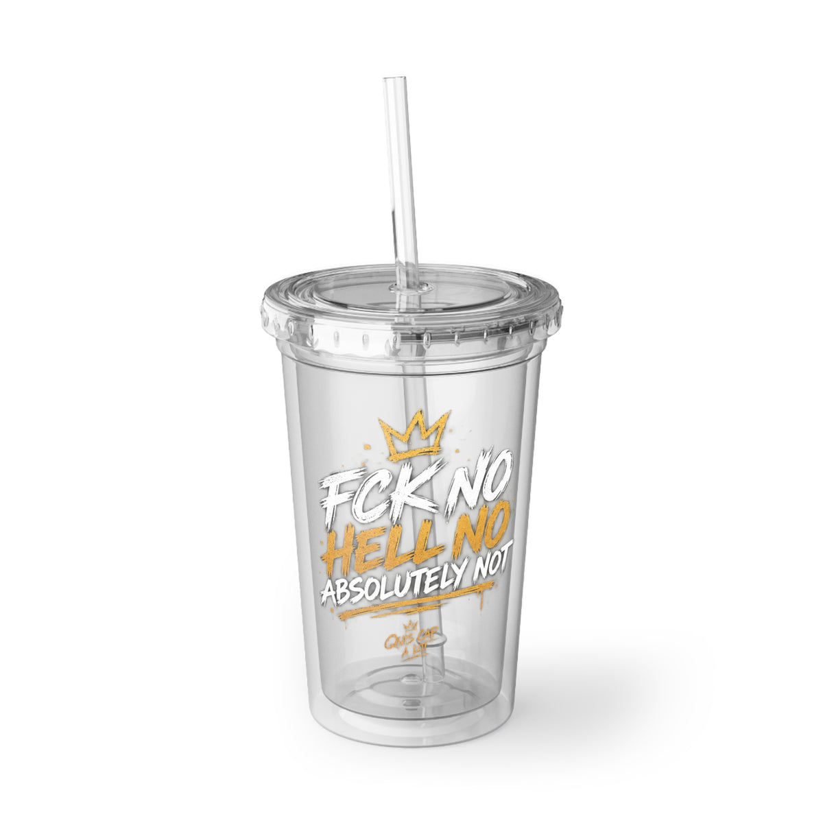 F*ck No, Hell No Acrylic Tumbler - 'Absolutely Not' Reusable Straw Cup