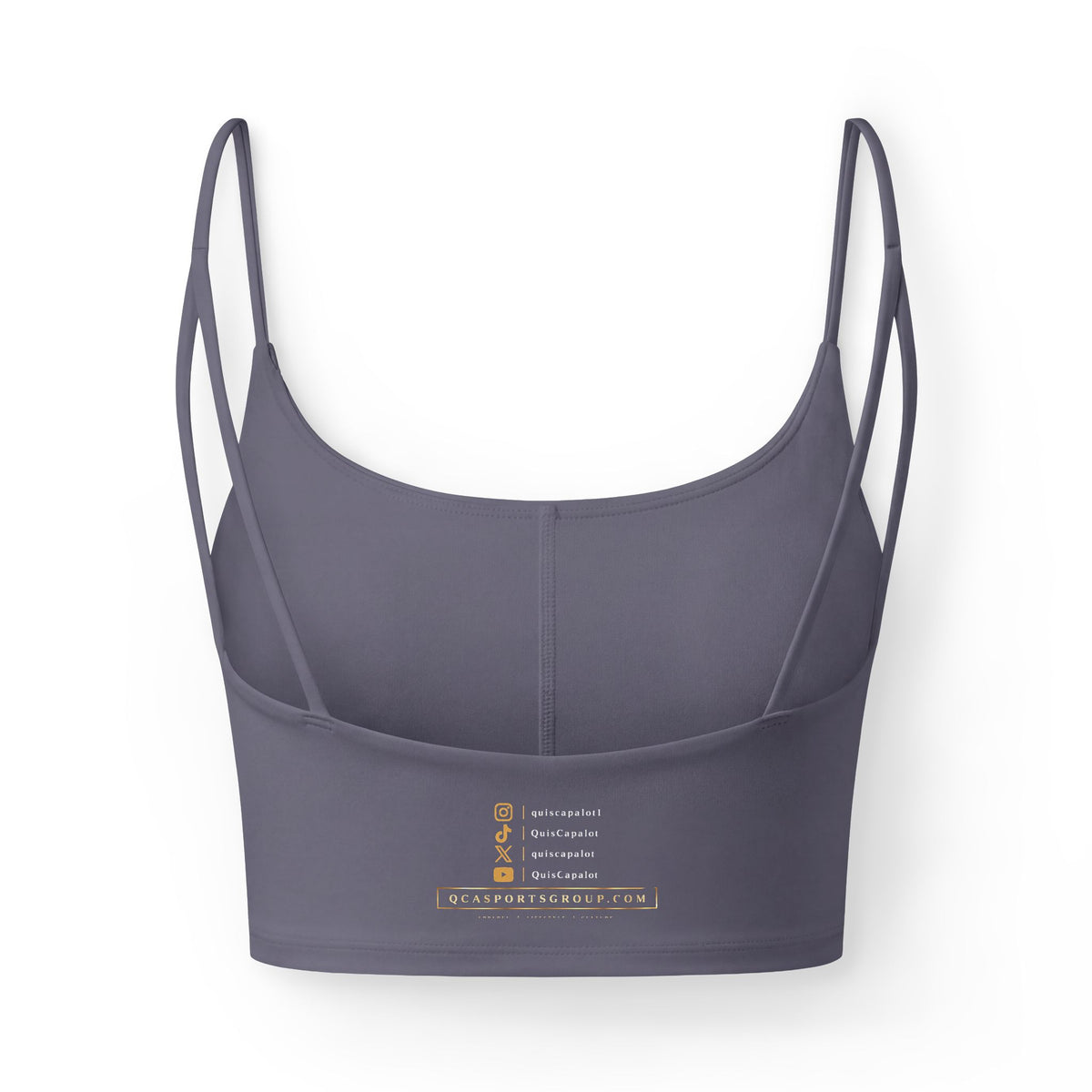Women's Luxe Bra — 'Ruler's Capital' Gold Logo Crop Top