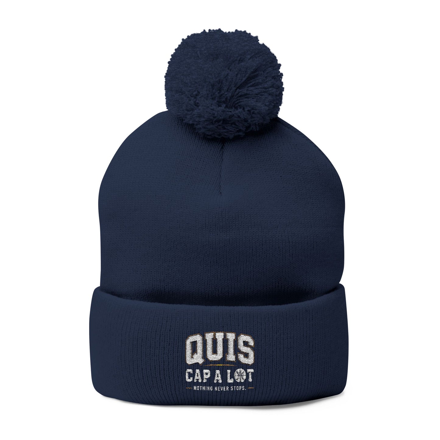 Pom-Pom Knit Cap (Embroidery)