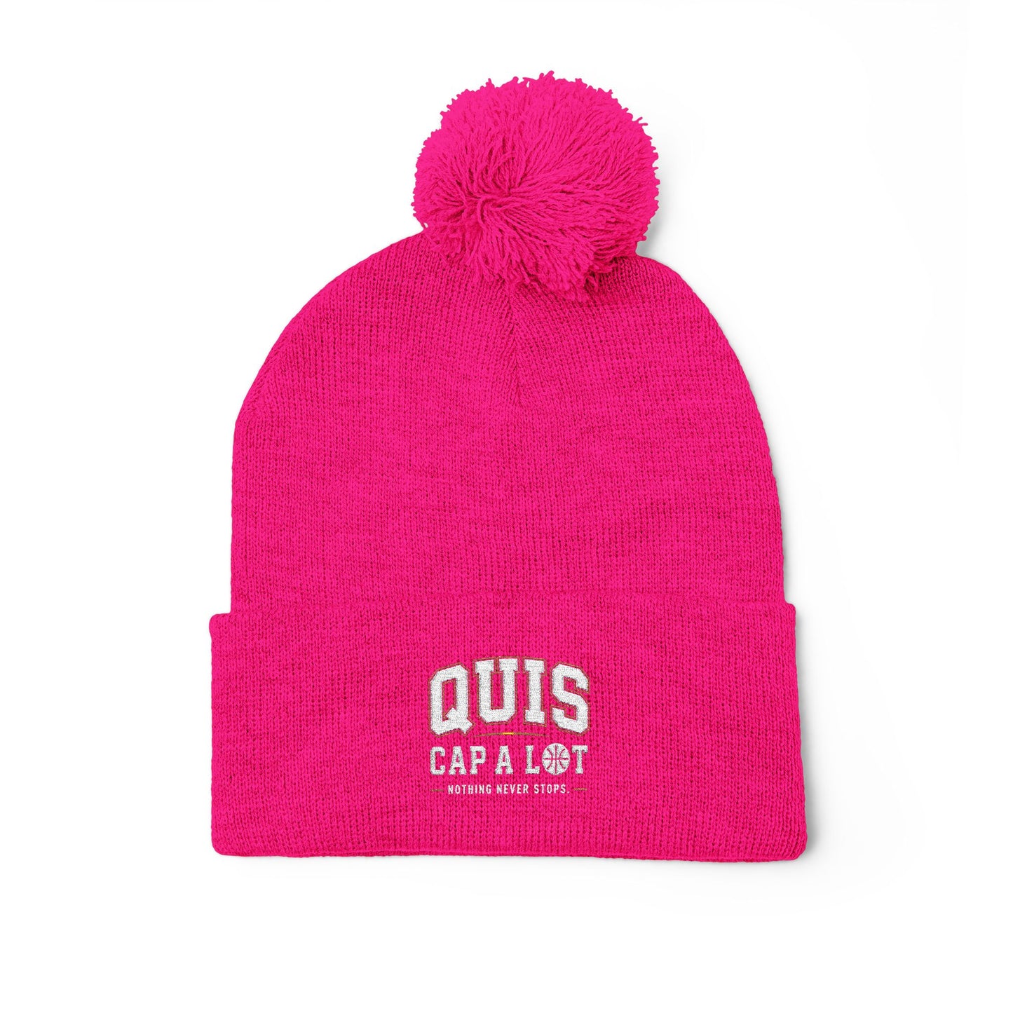 Pom-Pom Knit Cap (Embroidery)