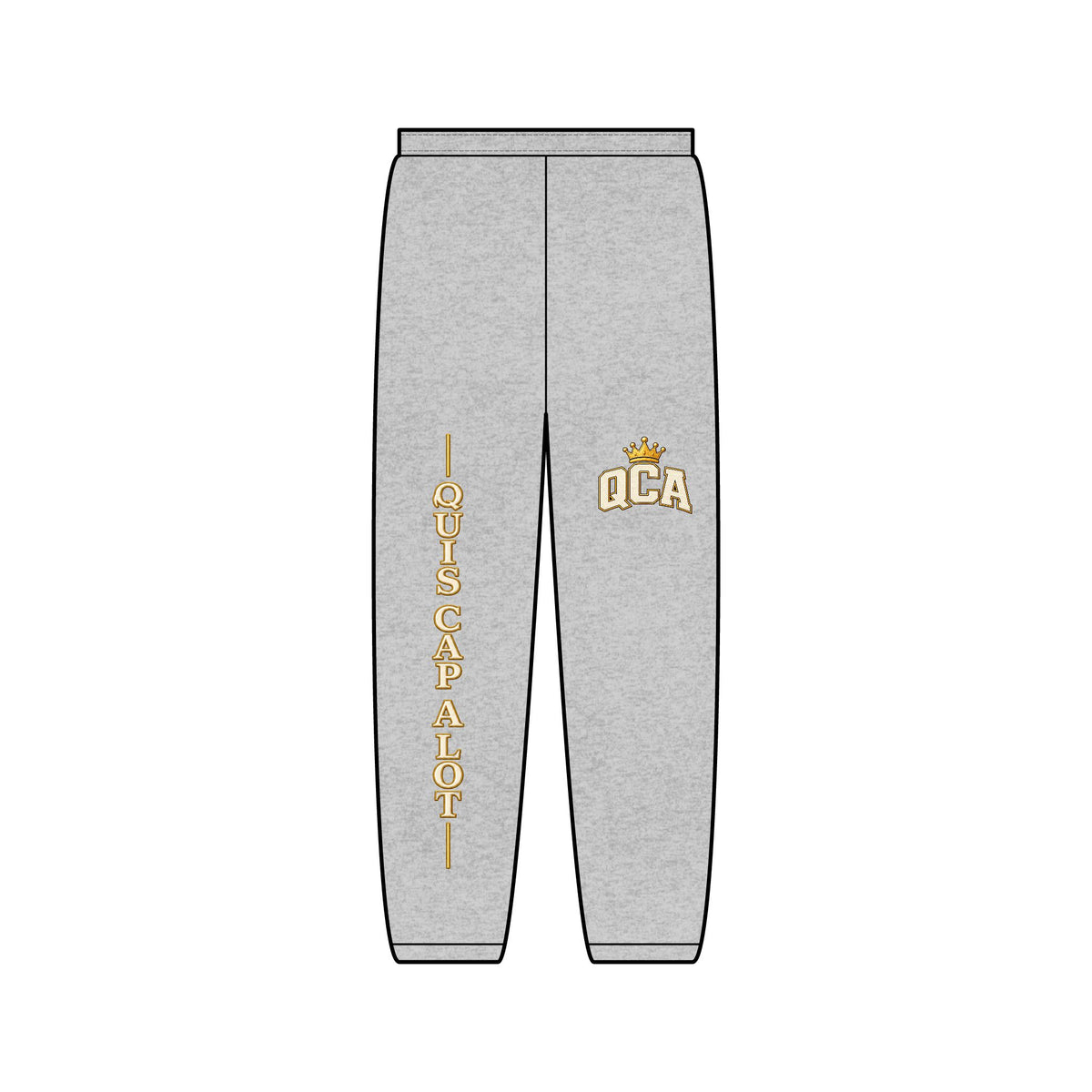 QCA Golden Crest Sweatpants — Quiscapalot Vertical Logo Joggers