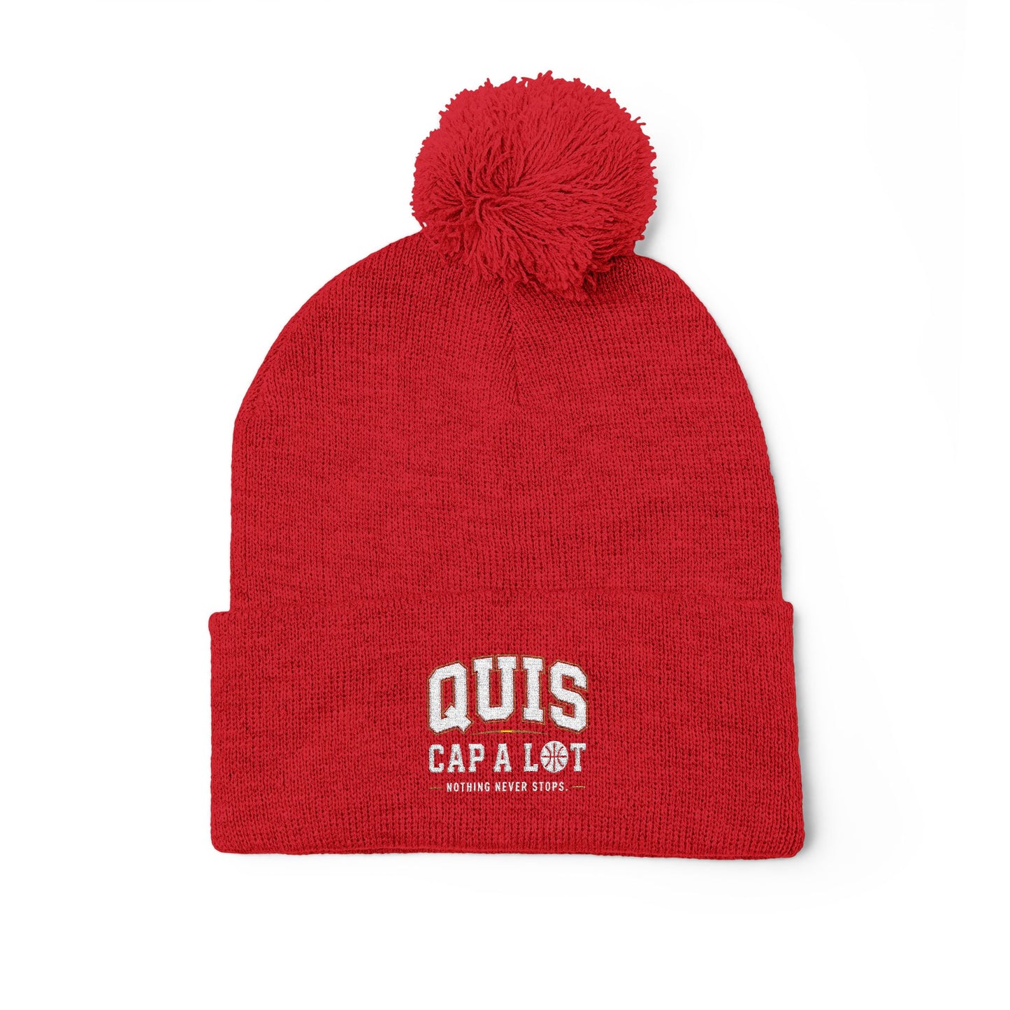 Pom-Pom Knit Cap (Embroidery)