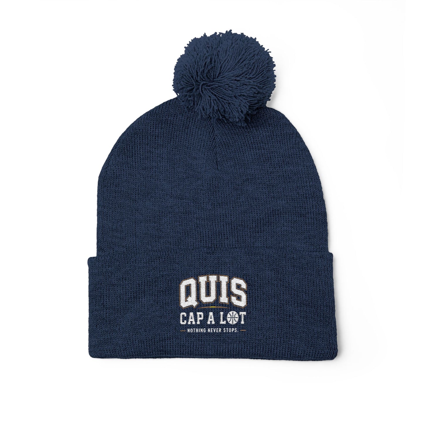 Pom-Pom Knit Cap (Embroidery)