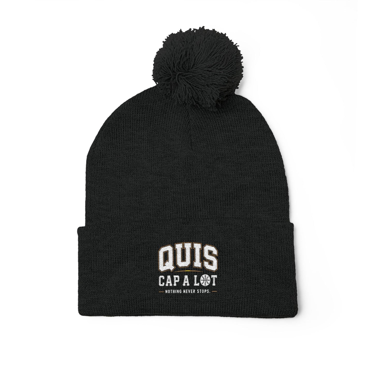 Pom-Pom Knit Cap (Embroidery)