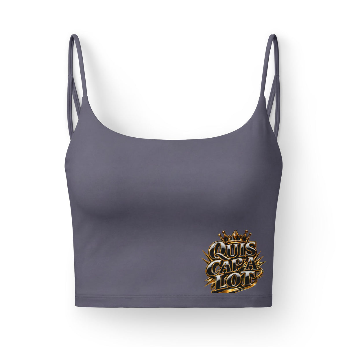 Women's Luxe Bra — 'Ruler's Capital' Gold Logo Crop Top