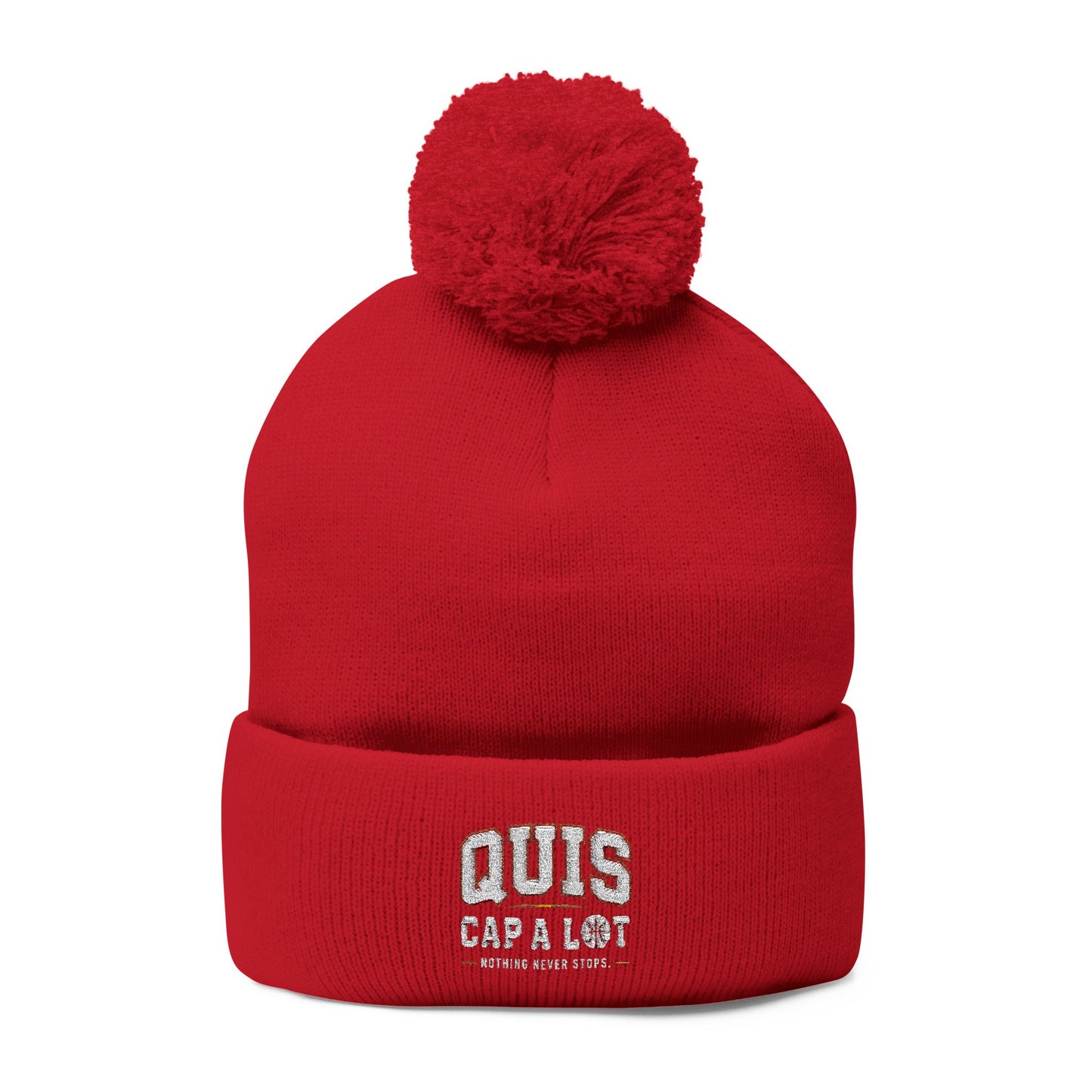 Pom-Pom Knit Cap (Embroidery)